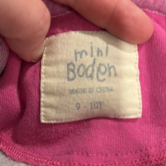 Mini Boden velour grey and purplish blue polka dots hooded dress size 9-10 - Picture 6 of 8